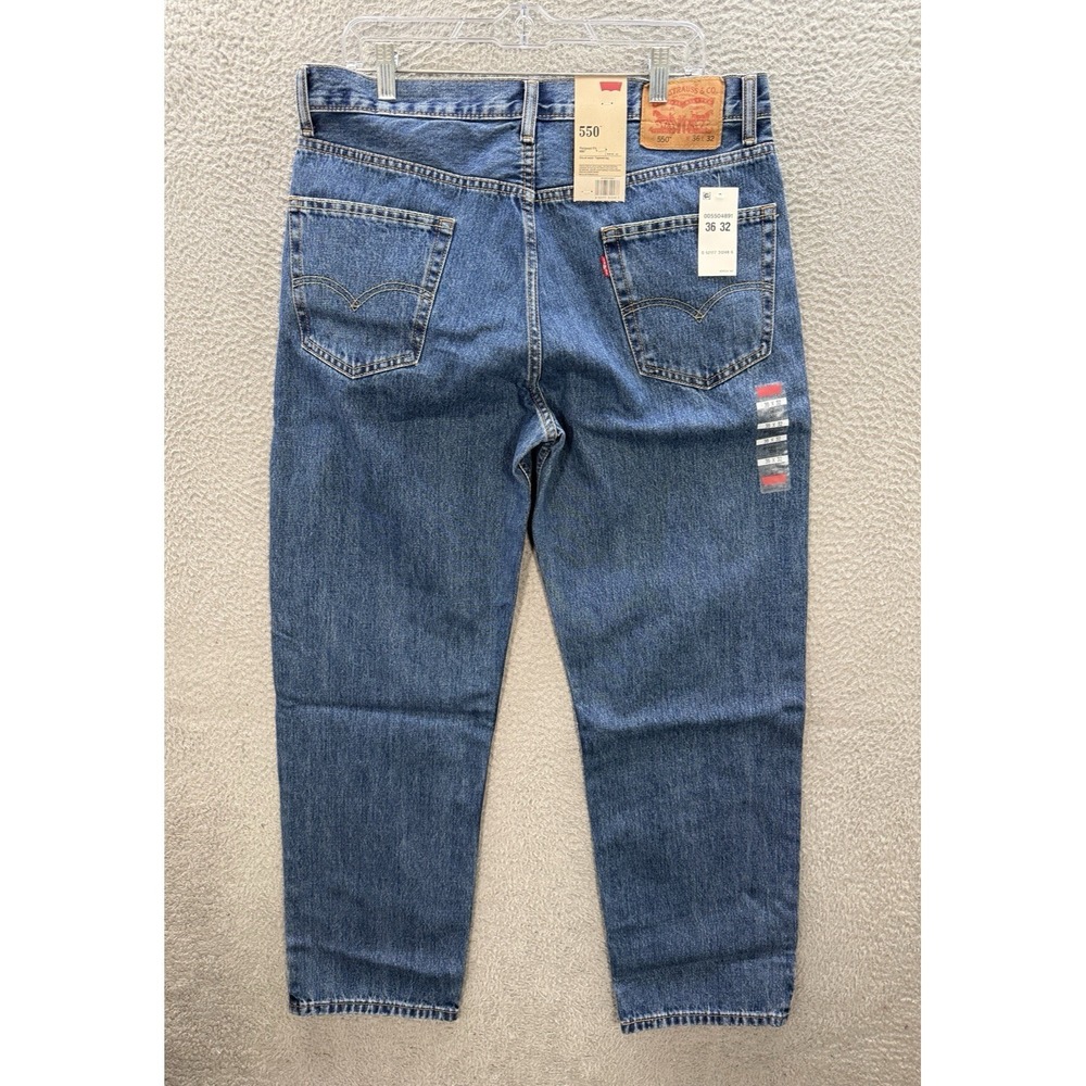 Levis 550 Jeans Mens 36x32 Blue Denim Relaxed Workwear Chore Grunge Skater NEW